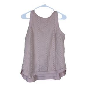 Philosophy Women's Cable Knit Tank Top Pale Blush Pink‎ Sleeveless Size Medium